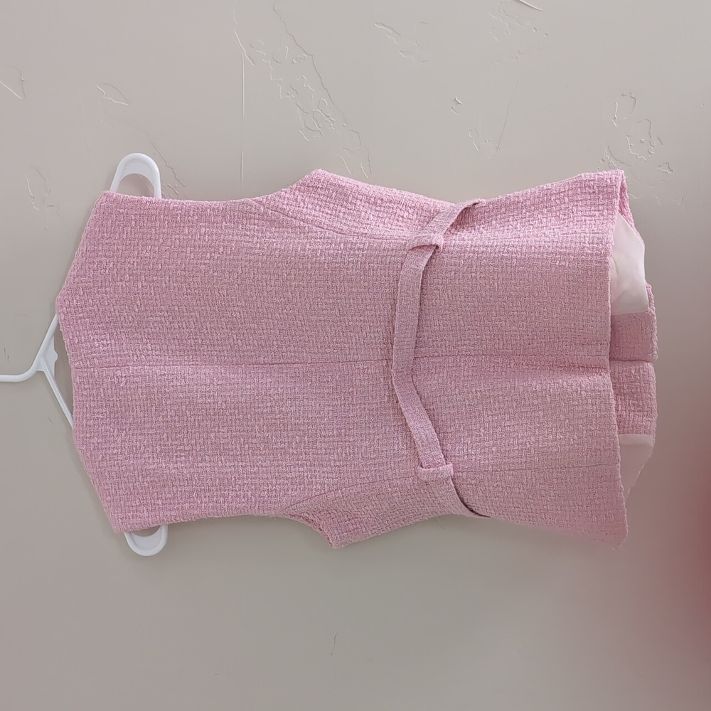 Zara Women Textured STRUCTURED BELTED VEST Pink M NWT - Picture 14 of 14